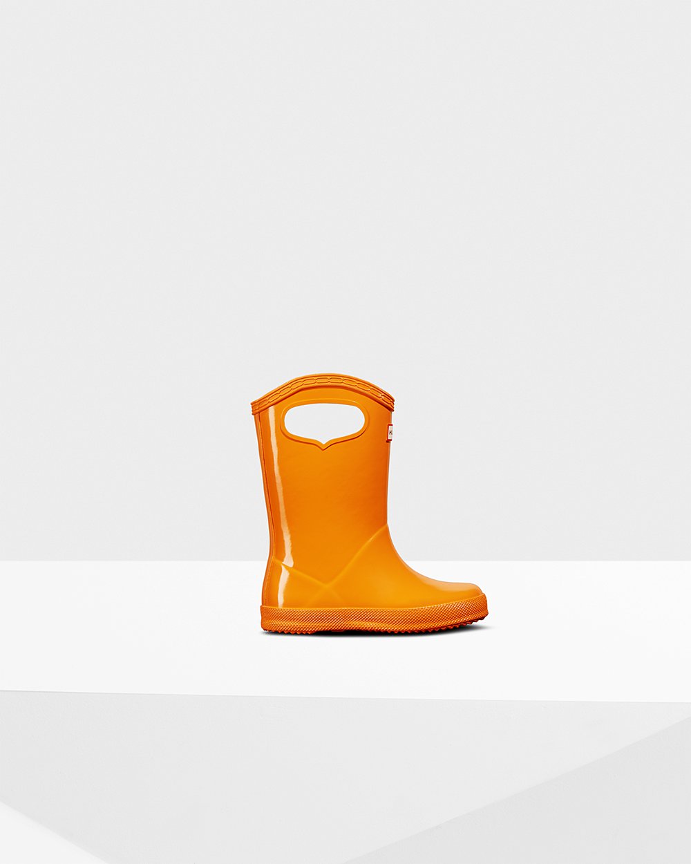 Kids Hunter Original First Classic Grab Handle Gloss - Rain Boots Orange - 3426-HZTGL